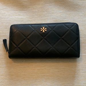 Tory Burch Black Leather Continental Wallet